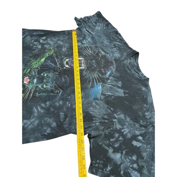 Vintage Black / Blue Tie Dye Panther‎ Nature Forrest T-Shirt - Streetwear - 2XL - Picture 5 of 5